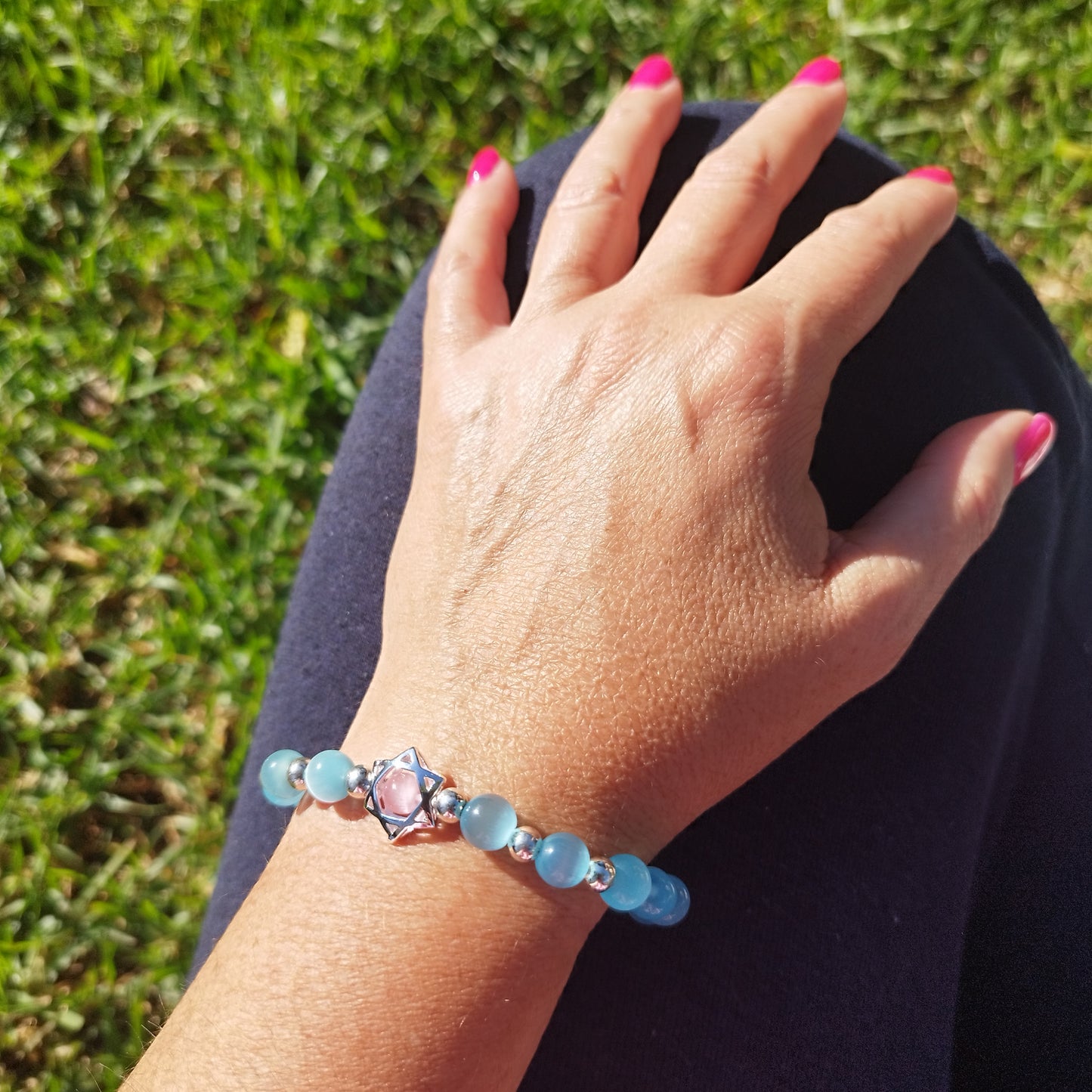 Pulseira Olho de Gato Azul