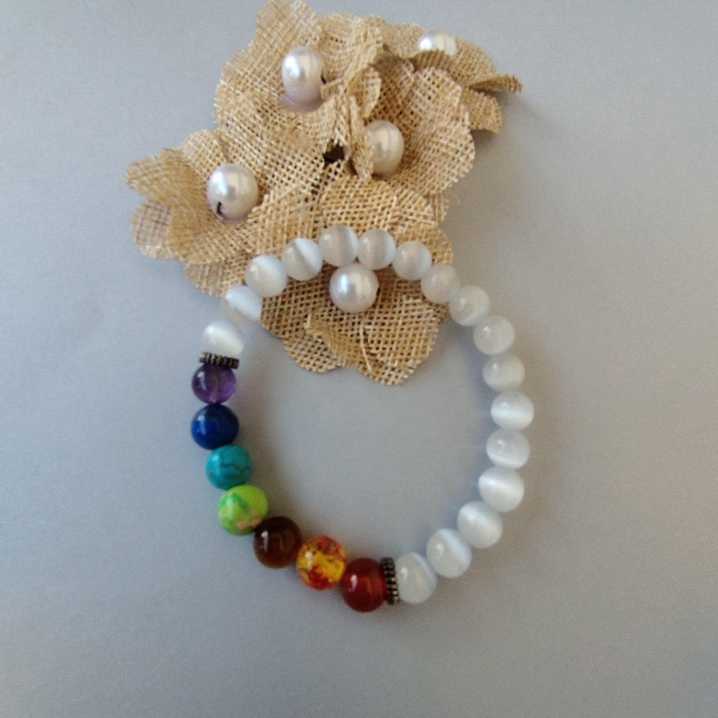 Pulseira Selenite e 7 Chakras