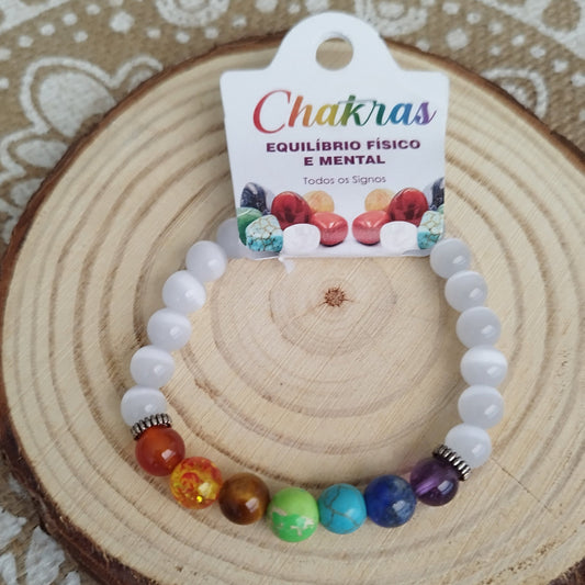 Pulseira Selenite e 7 Chakras