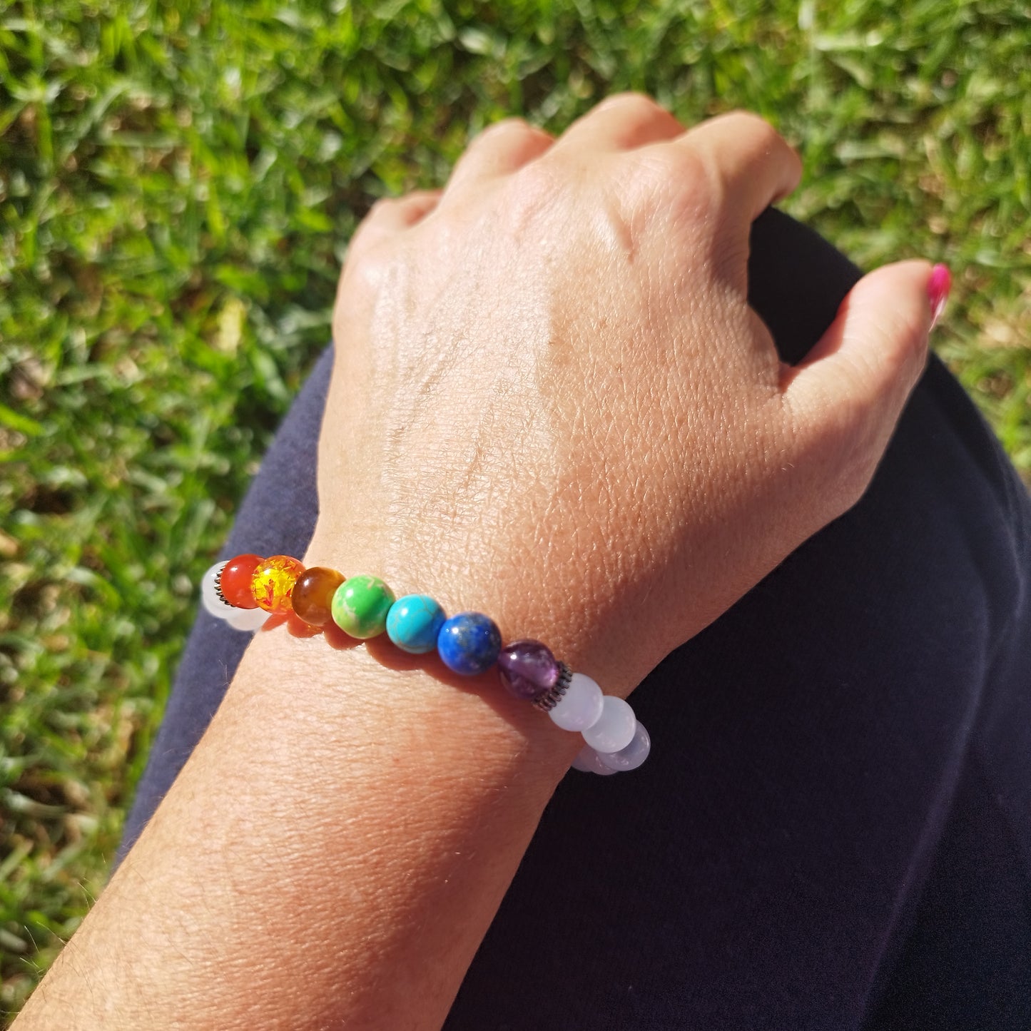 Pulseira Selenite e 7 Chakras