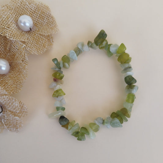 Pulseira Chips Jade Prehnite