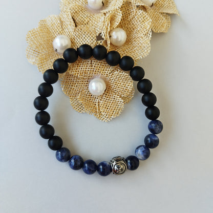 Pulseira Quartzo Azul e Ónix