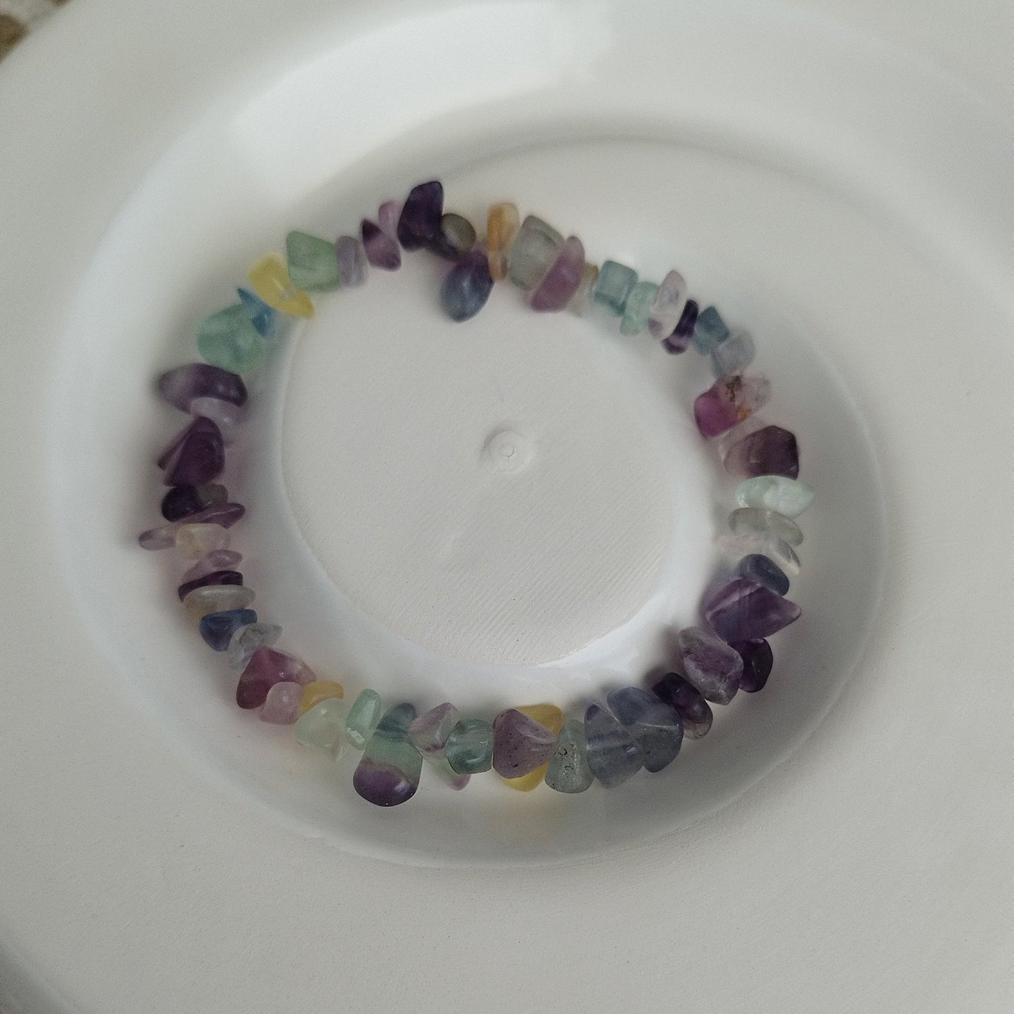 Pulseira Chips Fluorite Arco Iris